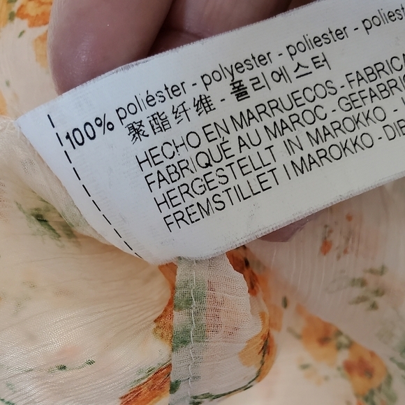 Zara Floral Blouse in Cream and Orange - Picture 4 of 7